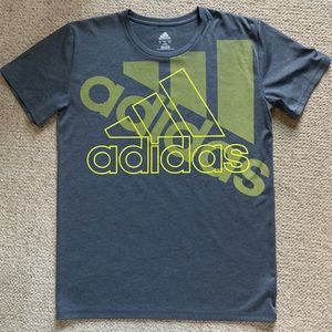 Adidas activewear grey and neon yellow shirt.